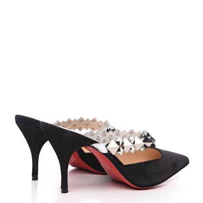Christian Louboutin Veau Velours Specchio Planet Choc 80 Mule 35 Black 4 of 8