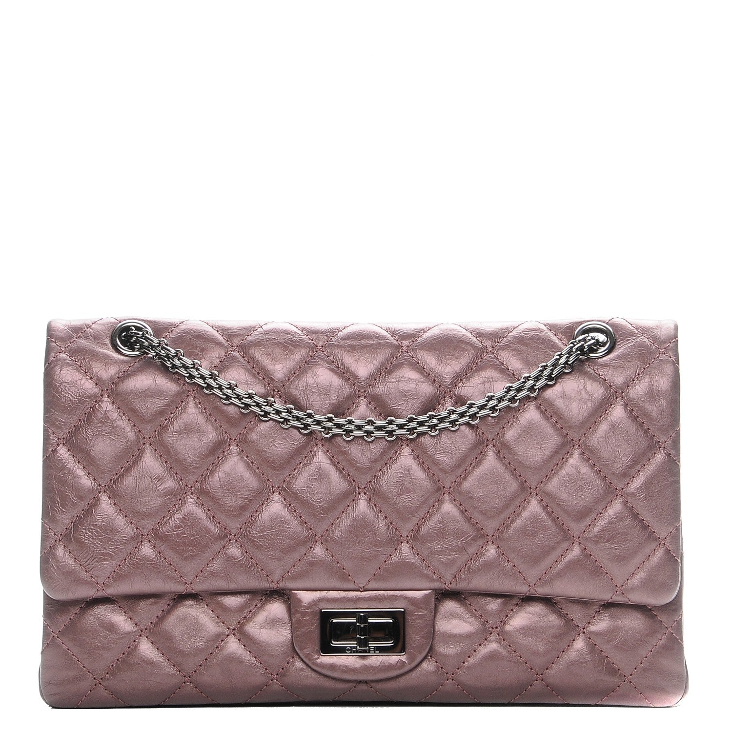 Chanel Metallic Aged Calfskin Quilted 2.55 Reissue 227 Flap Rose Fonce 1 of 8