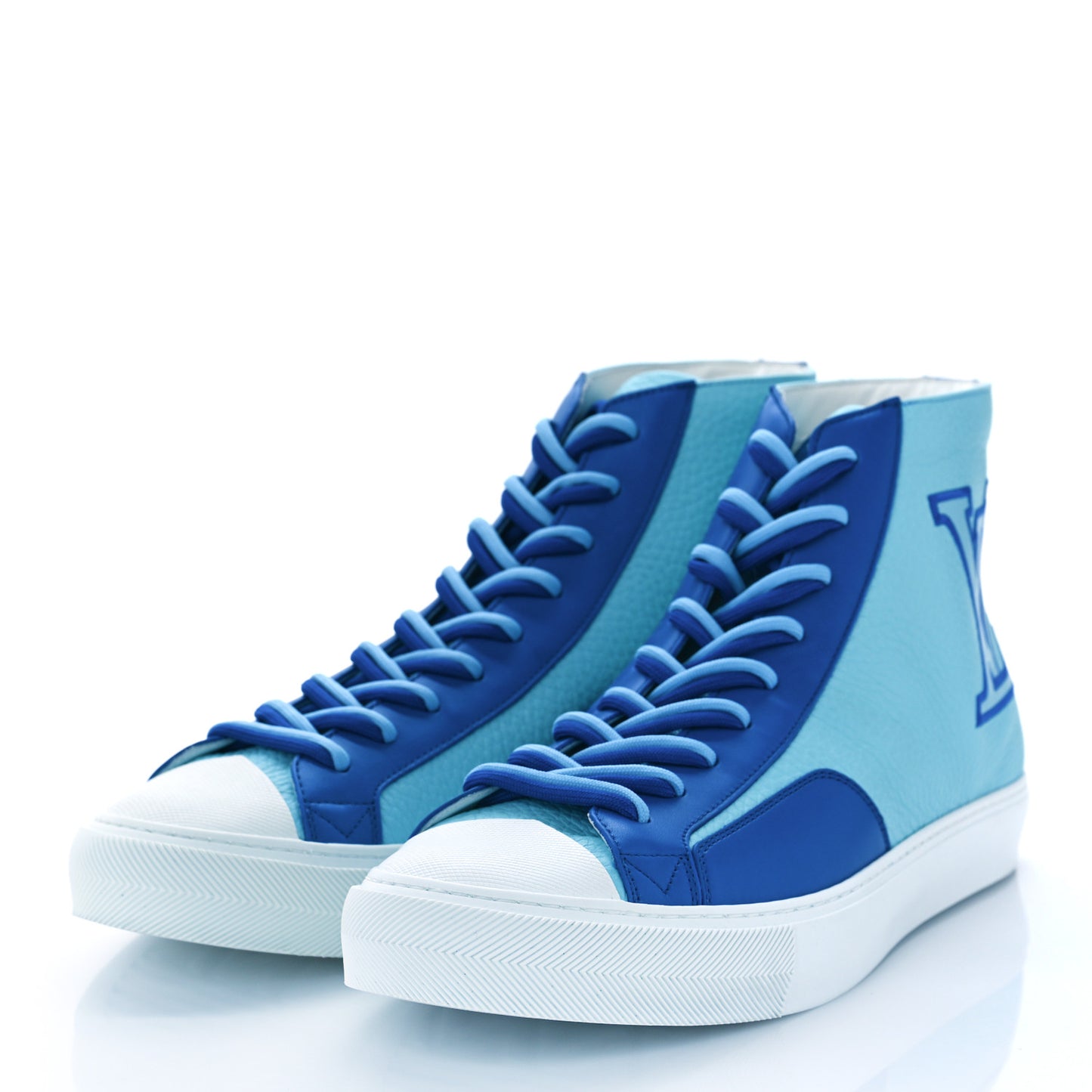 Calfskin Tattoo Sneaker Boots 8 Blue