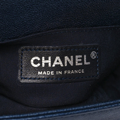 Chanel Metallic Calfskin Quilted Mini Boy Flap Blue 6 of 10