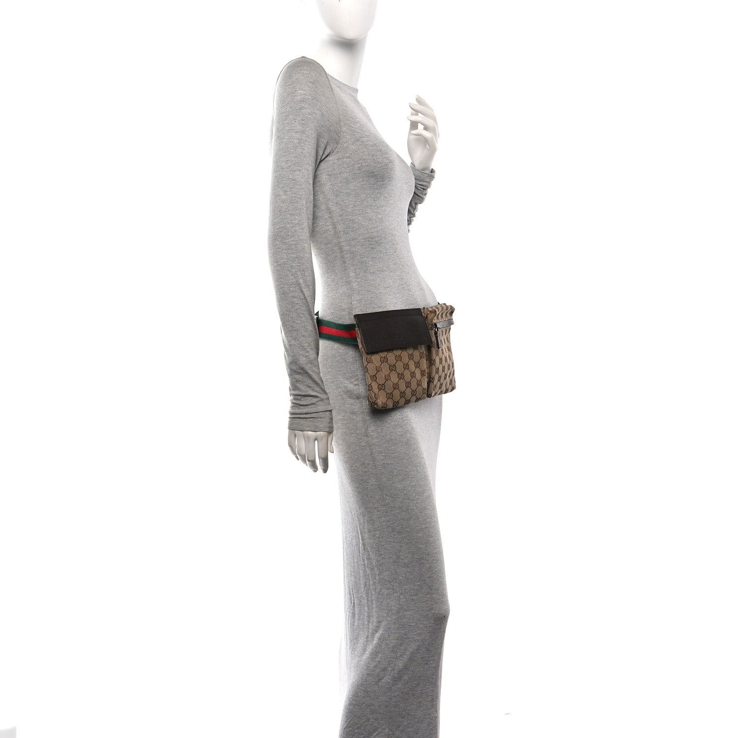 Gucci Monogram Web Belt Bag Dark Brown 2 of 10