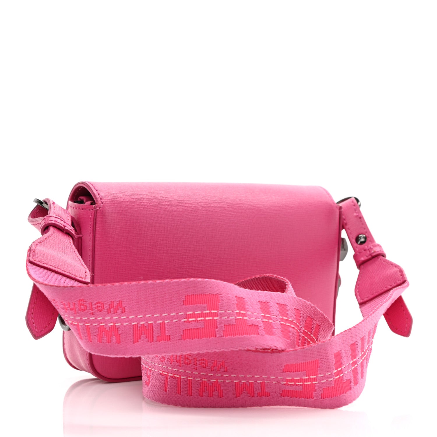 Off-White Saffiano Striped Mini Diag Binder Clip Bag Pink White 4 of 22