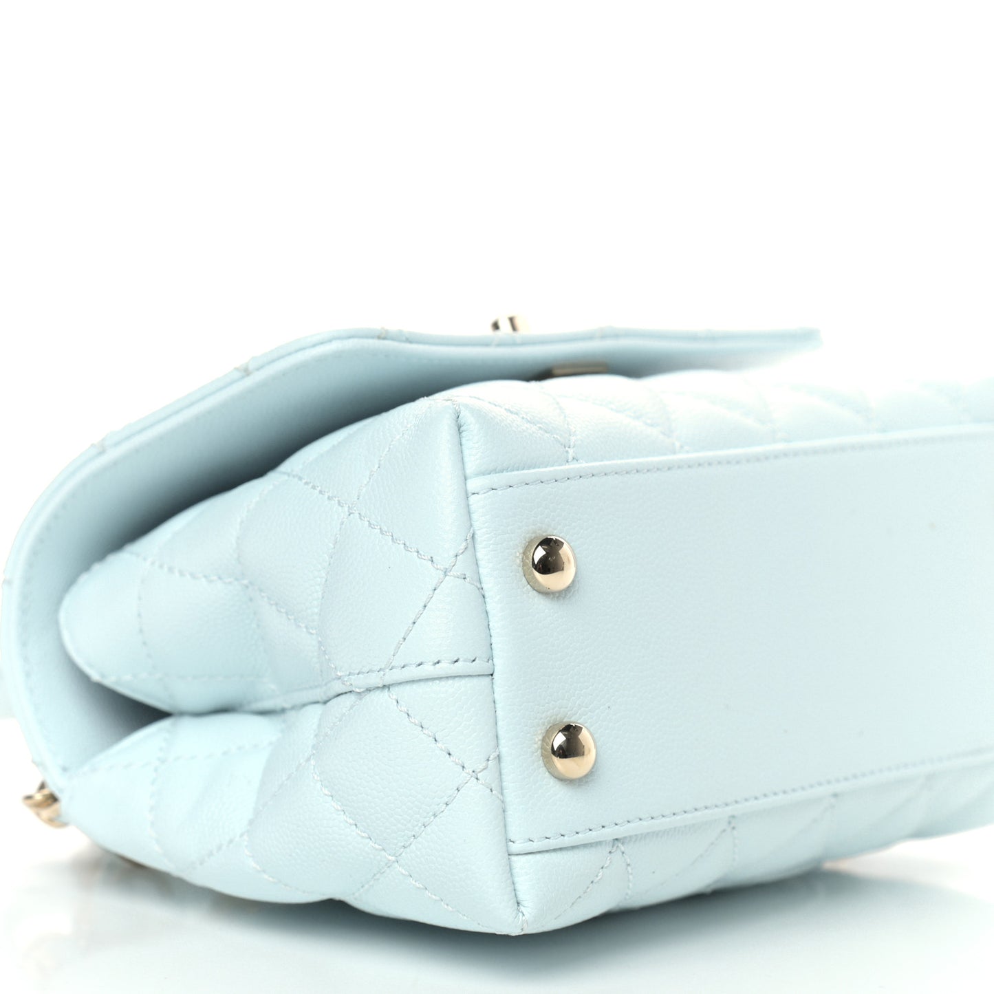 Caviar Quilted Extra Mini Coco Handle Flap Light Blue