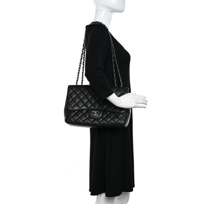 Chanel Caviar Quilted Jumbo Single Flap Black 2 of 9