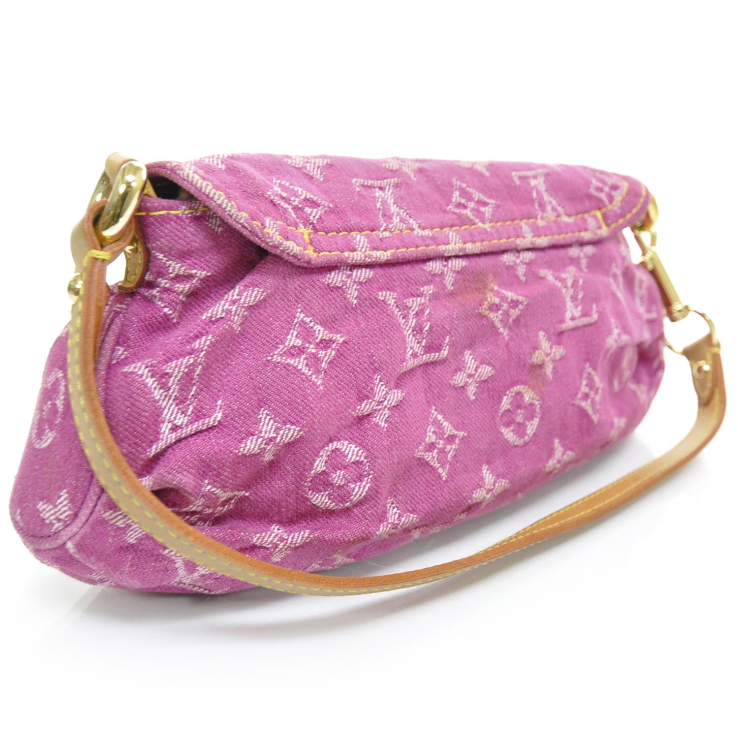 Louis Vuitton Monogram Denim Mini Pleaty Fuchsia 2 of 11