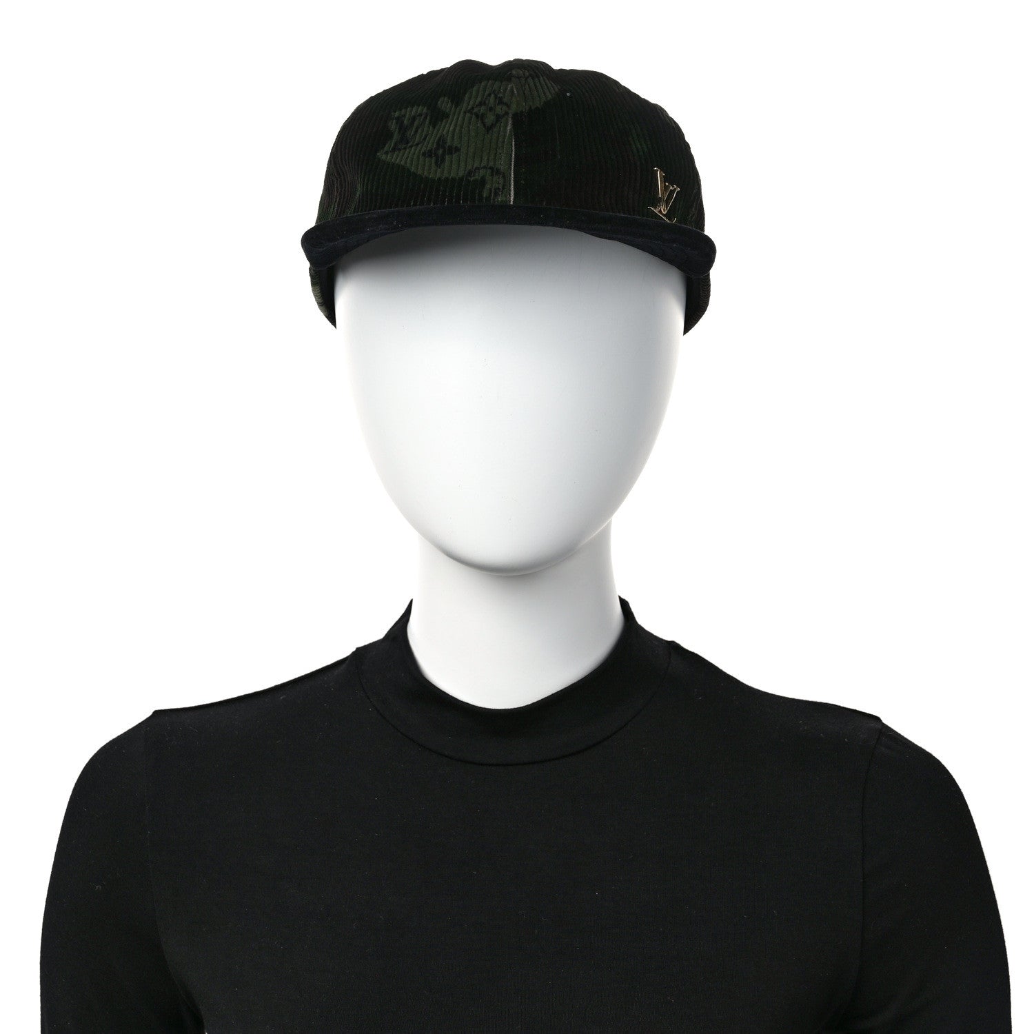 Louis Vuitton Camoflauge Velvet Monogram Cap Black 2 of 8
