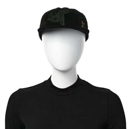 Louis Vuitton Camoflauge Velvet Monogram Cap Black 2 of 8