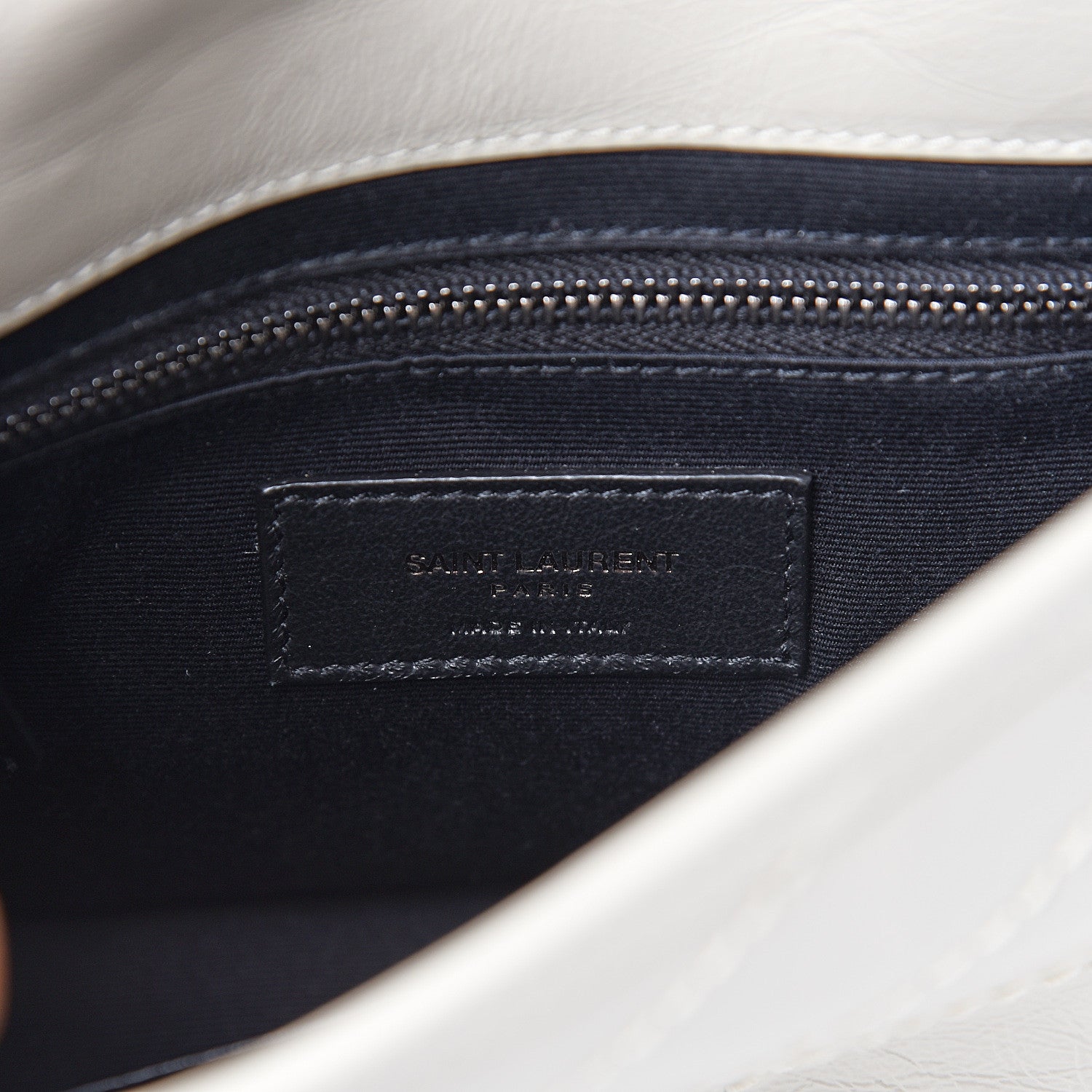Saint Laurent Crinkled Calfskin Matelasse Monogram Niki Chain Wallet Crema Soft 5 of 9