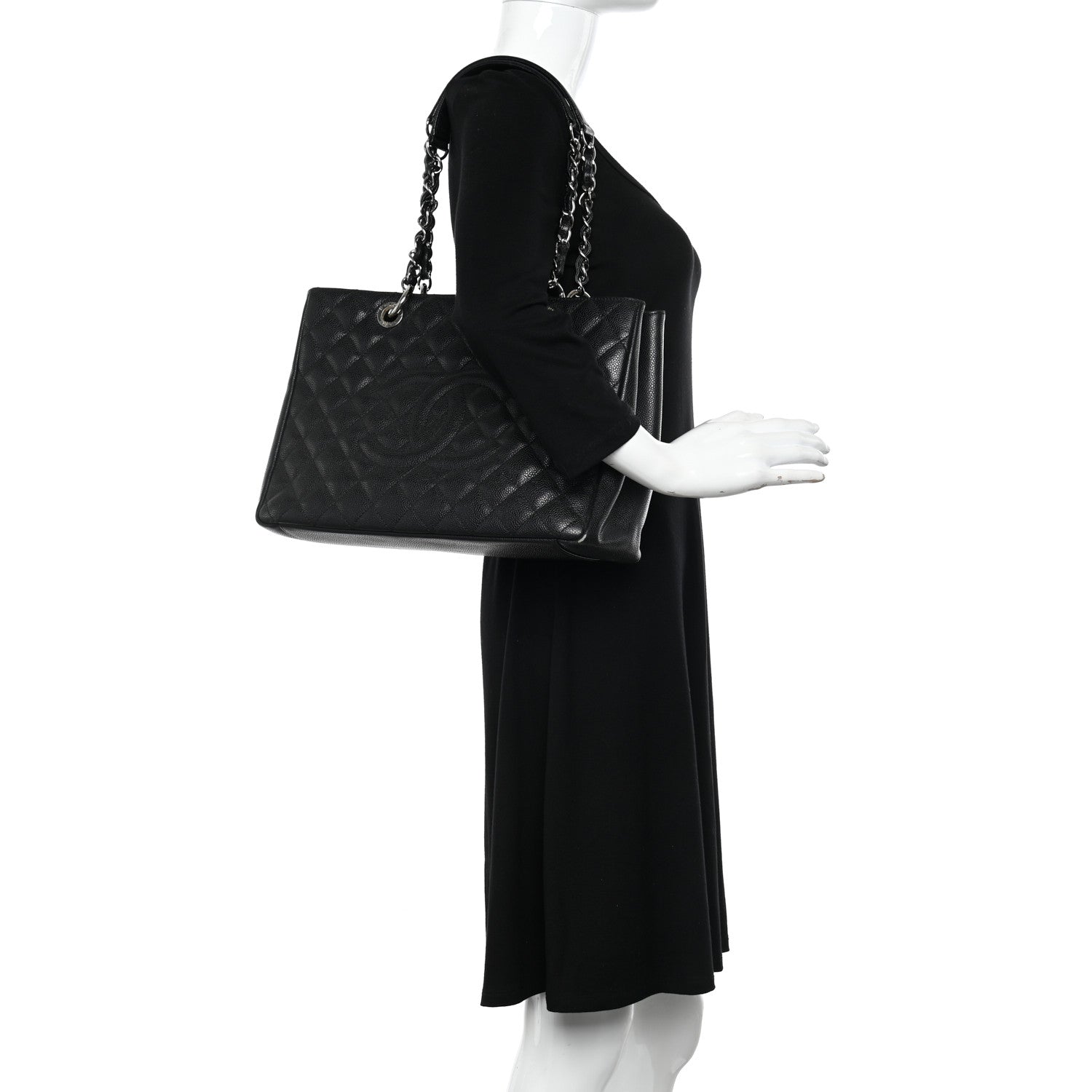 Chanel Caviar Quilted Grand Shopping Tote GST Black 2 of 14