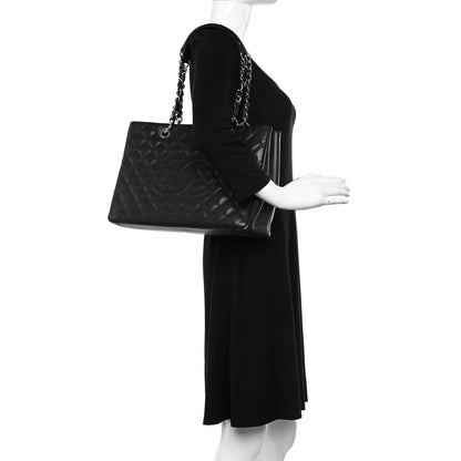 Chanel Caviar Quilted Grand Shopping Tote GST Black 2 of 14