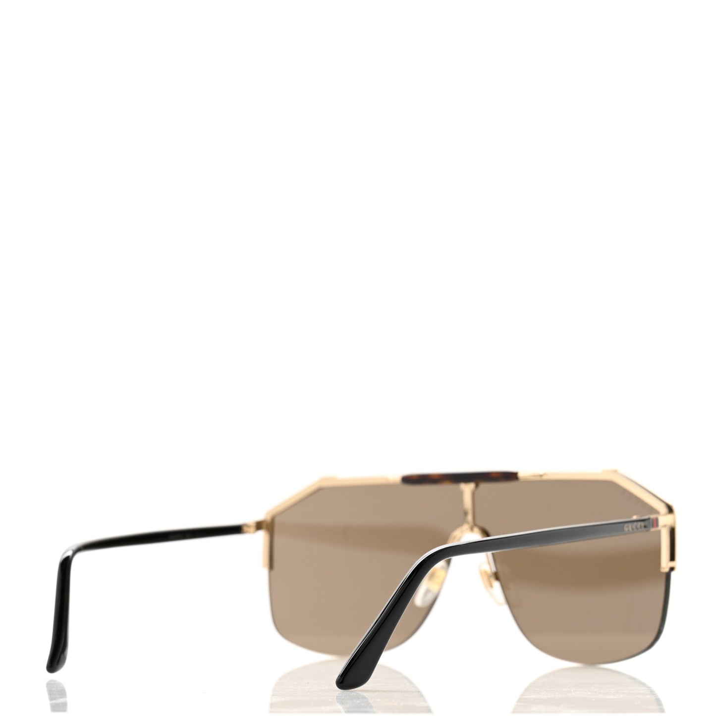 Metal Rimless Square Sunglasses GG0291S Black Gold
