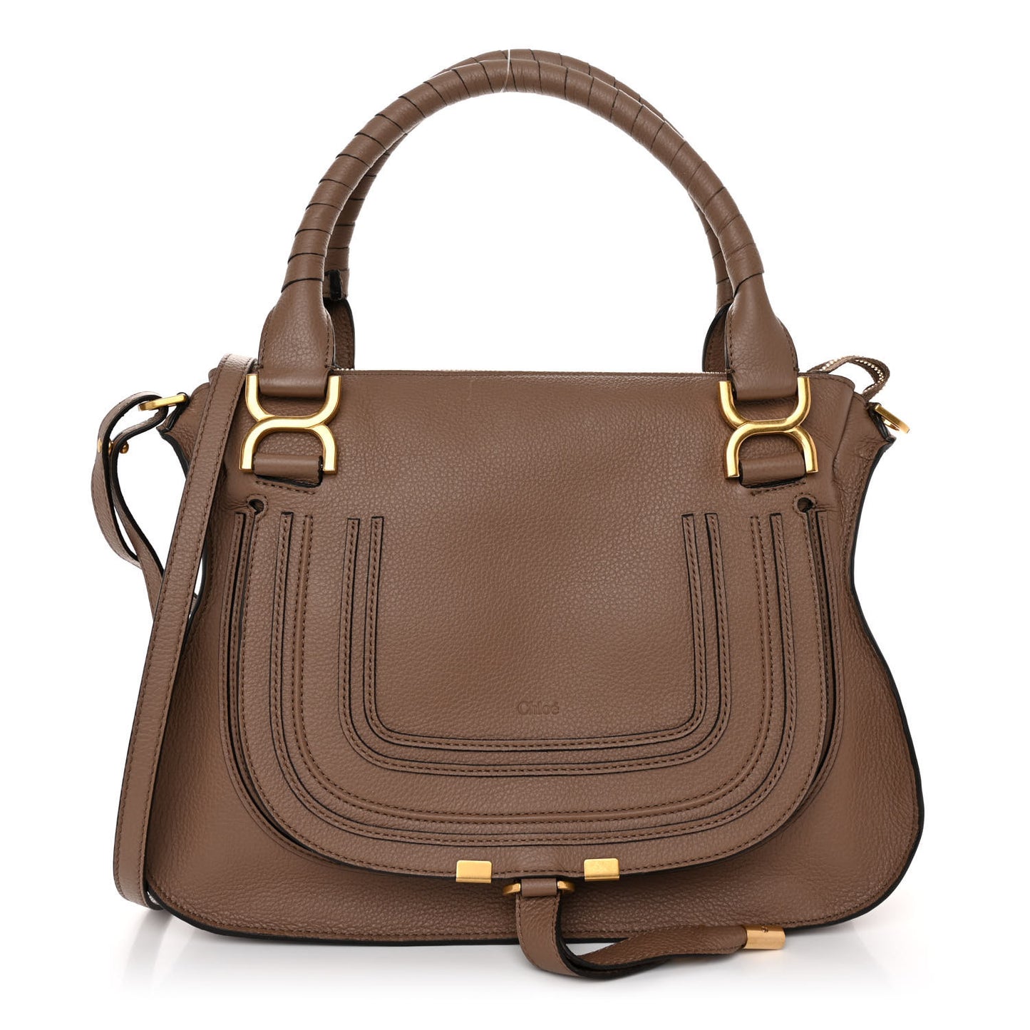 Calfskin Medium Marcie Satchel Desert Taupe