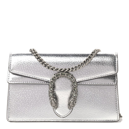 Gucci Metallic Calfskin Super Mini Dionysus Shoulder Bag Silver 1 of 7