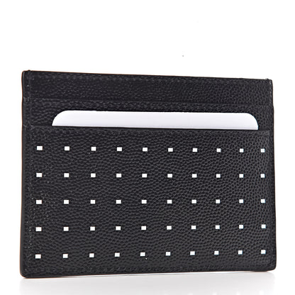 Saint Laurent Grain De Poudre Geo Print Monogram Credit Card Case Black White 3 of 8