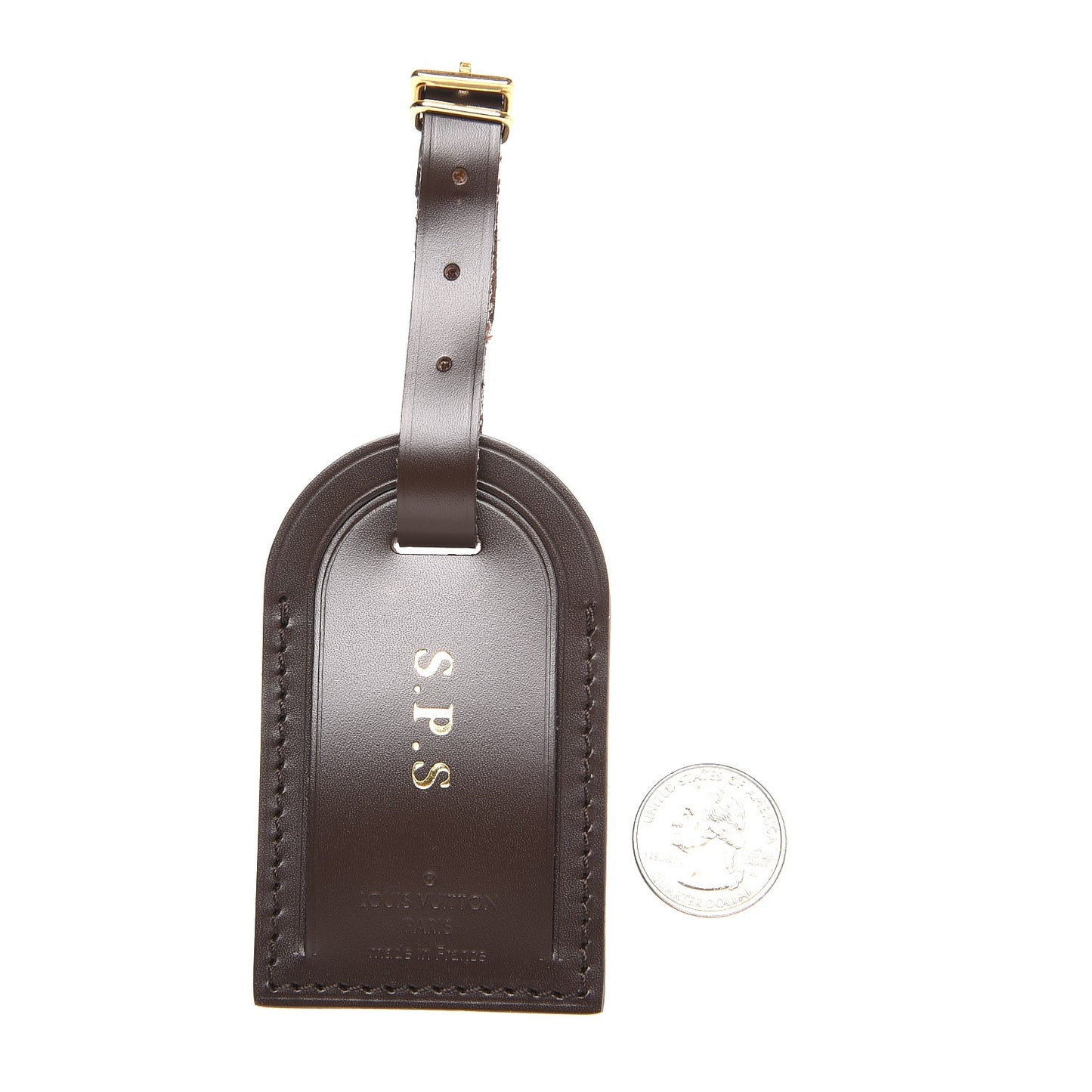 Calfskin Luggage Tag Ebene