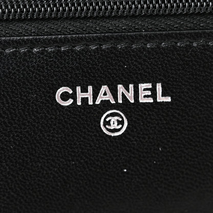 Chanel Lambskin Quilted Wallet On Chain WOC Black 6 of 12