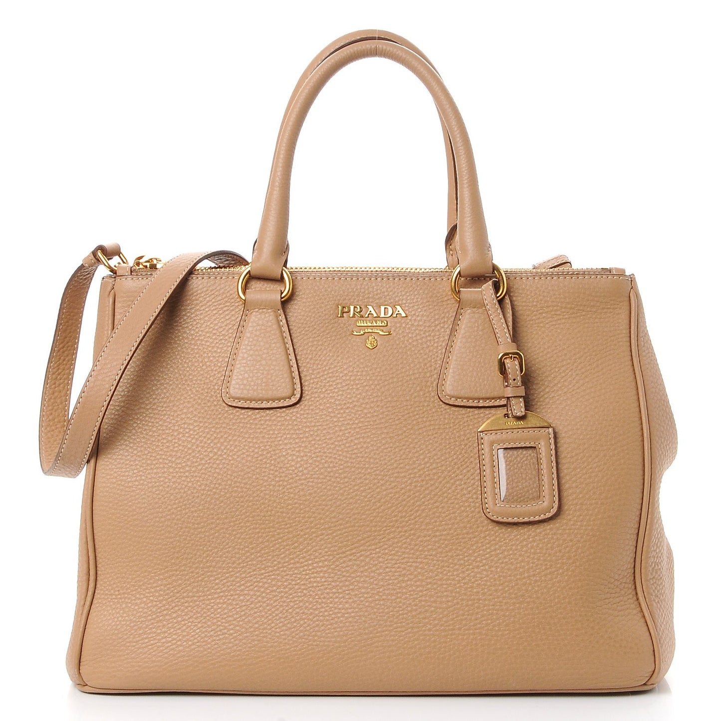 Vitello Daino Large Double Zip Tote Sughero
