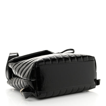 Saint Laurent Patent Y Quilted Monogram Small Loulou Backpack Black 4 of 10