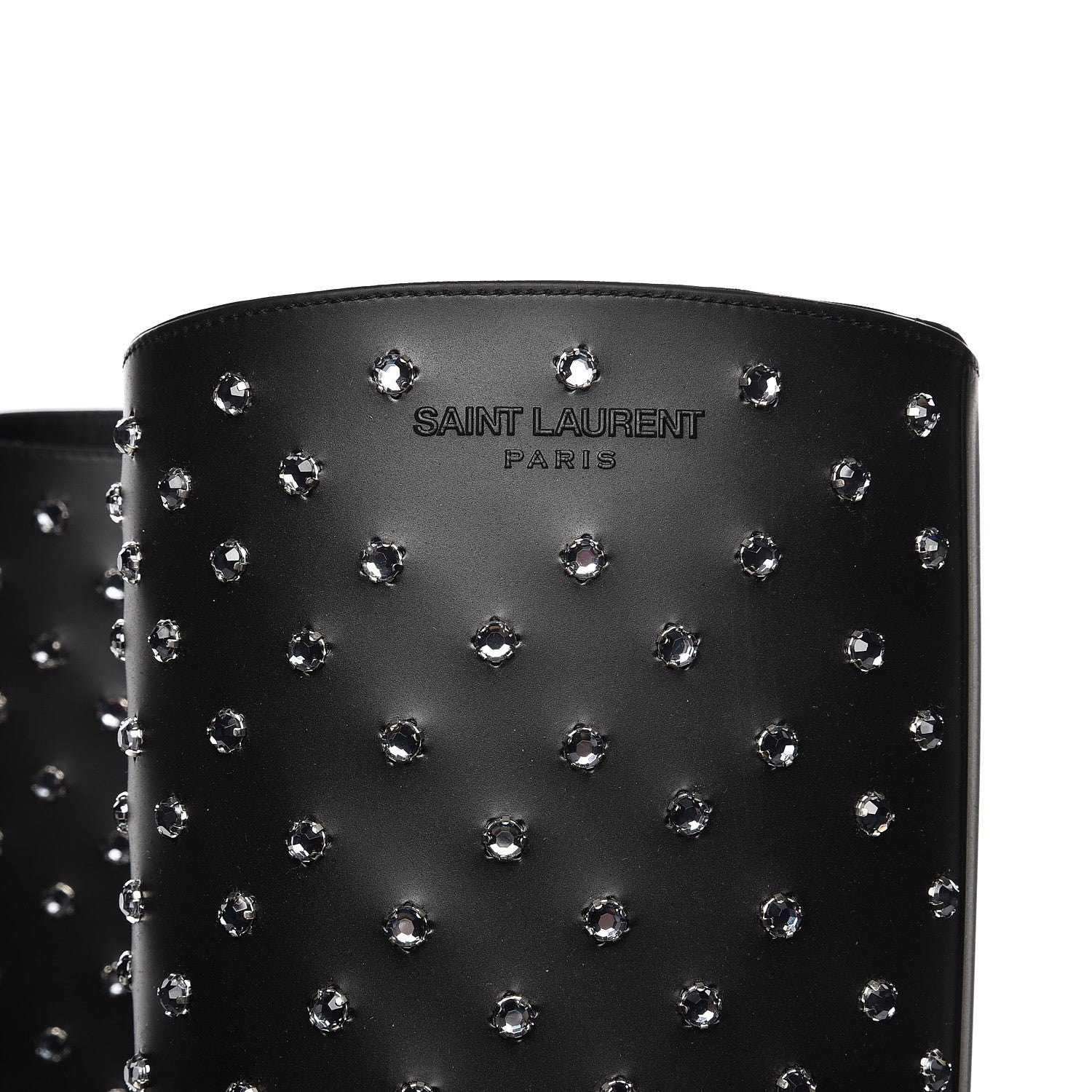 Saint Laurent Rubber Crystal Rain Boots 37 Nero Black 7 of 9