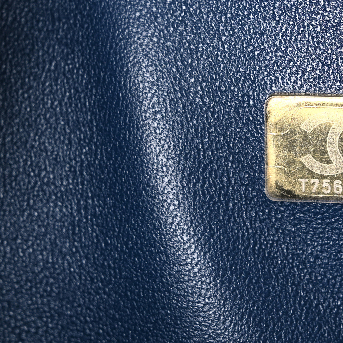 Caviar Quilted Jumbo Double Flap Navy Blue