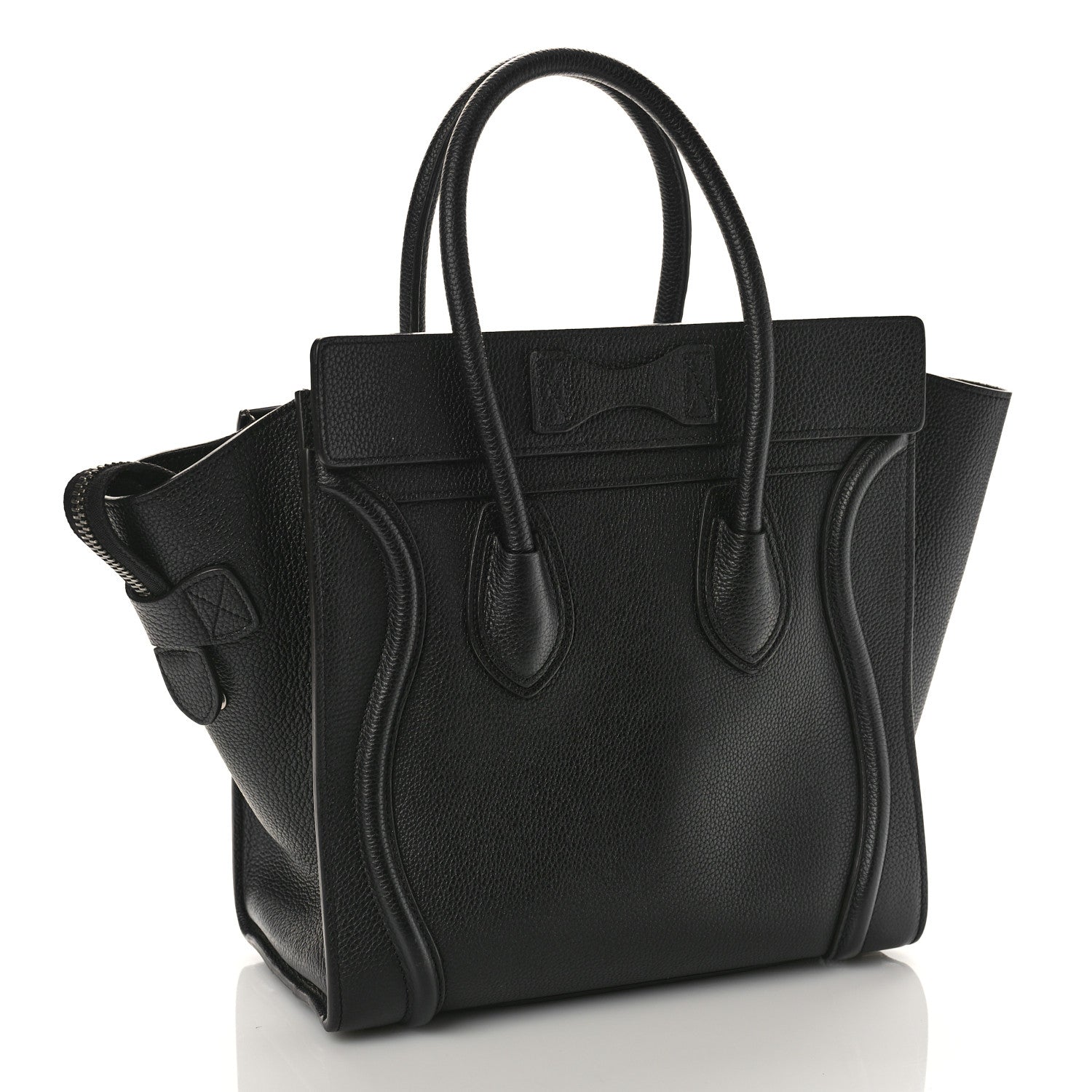 Celine Drummed Calfskin Micro Luggage Black 3 of 9