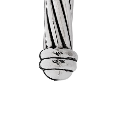 David Yurman Sterling Silver 18K Yellow Gold Diamond 6mm Helena Station Bracelet 3 of 3