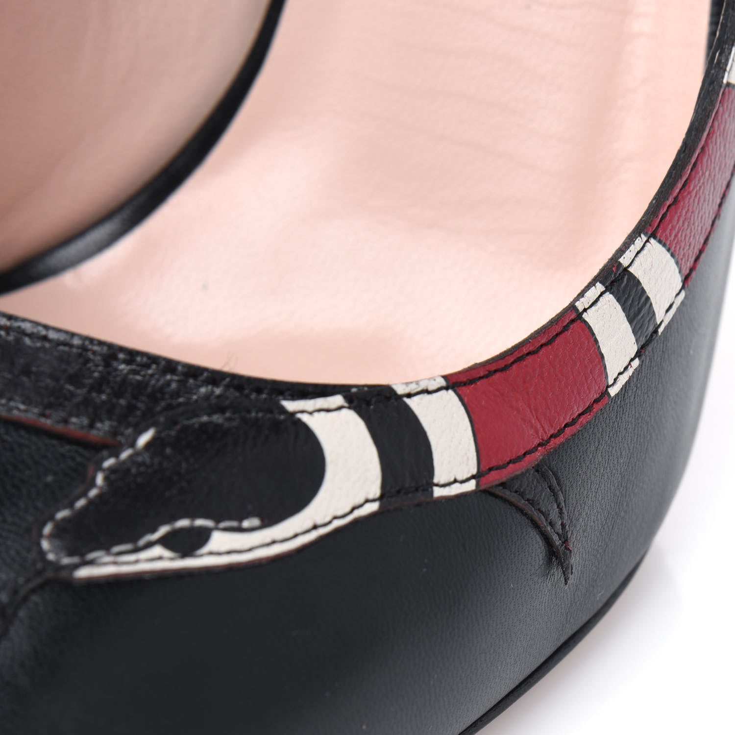 Gucci Malaga Kid Kingsnake Pumps 39.5 Black 13 of 16