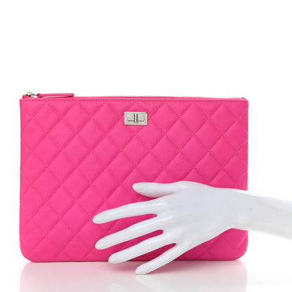 Chanel Goatskin Quilted Medium 2.55 Reissue Cosmetic Case Fluorescent Pink 2 of 8