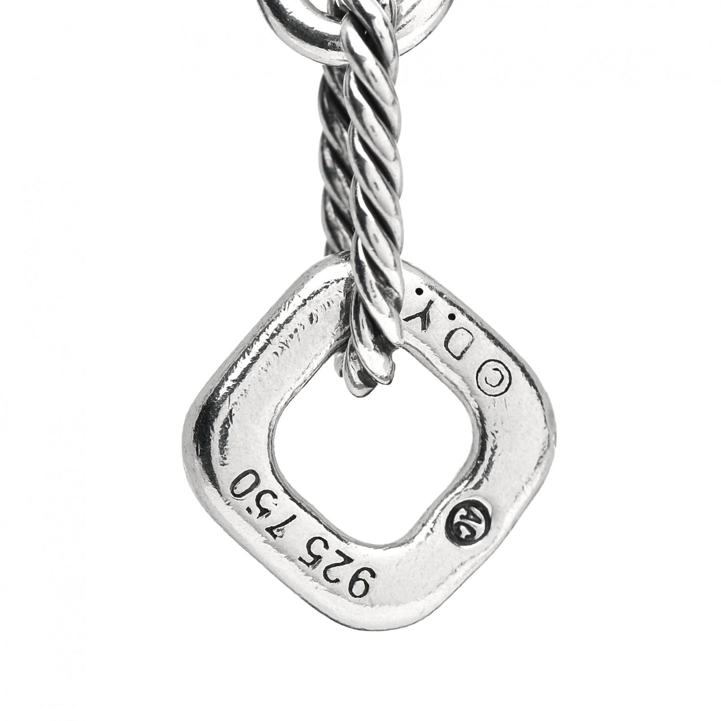 Sterling Silver 18K Yellow Gold Cable Heart Charm Bracelet