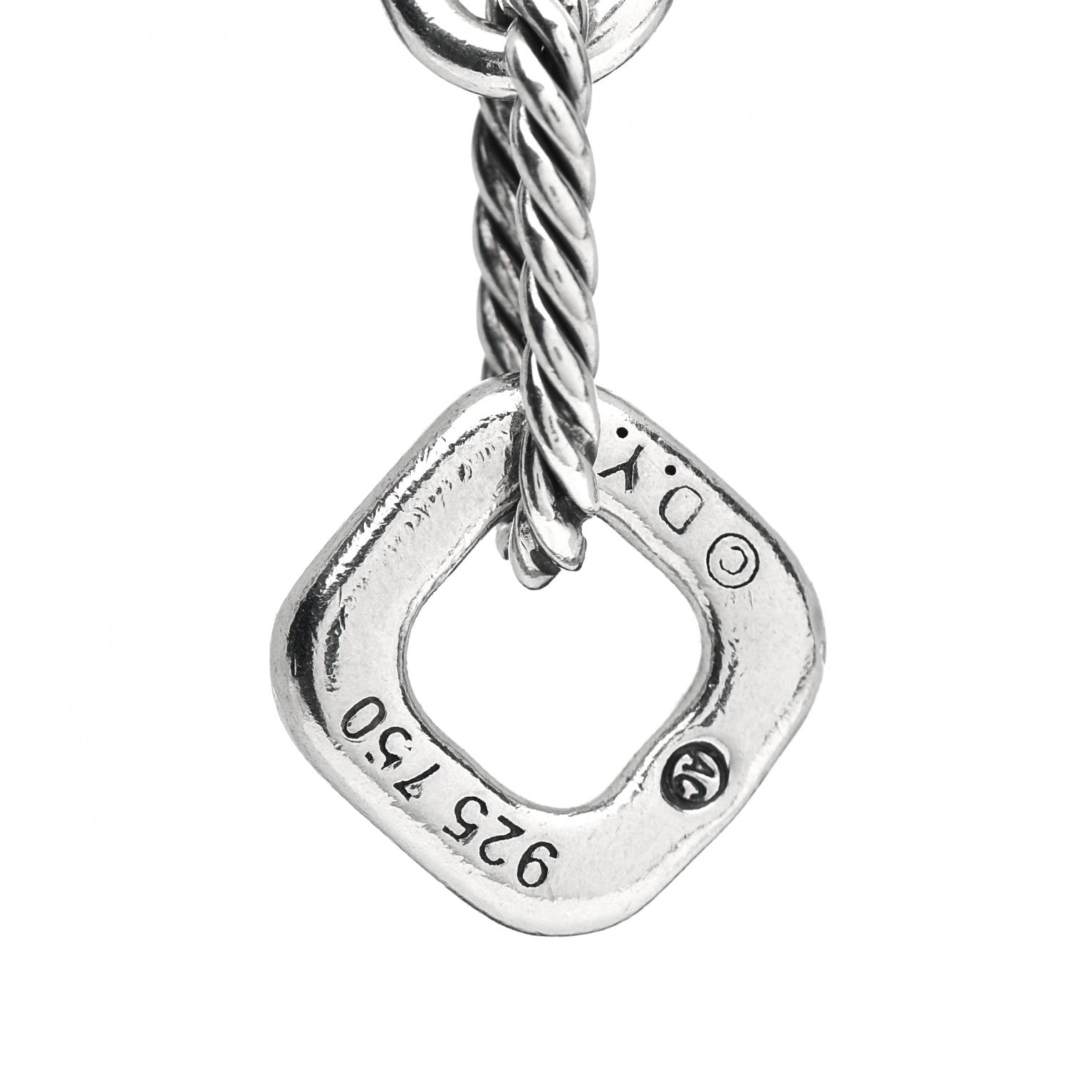 David Yurman Sterling Silver 18K Yellow Gold Cable Heart Charm Bracelet 4 of 4