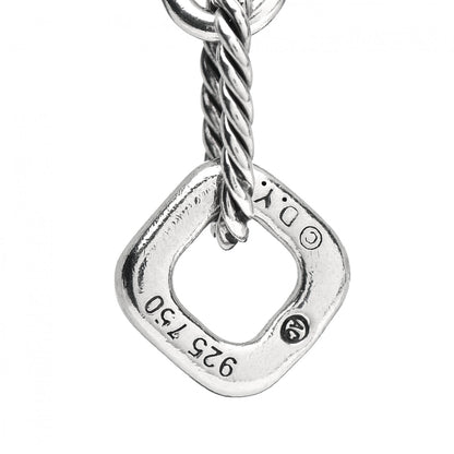 David Yurman Sterling Silver 18K Yellow Gold Cable Heart Charm Bracelet 4 of 4