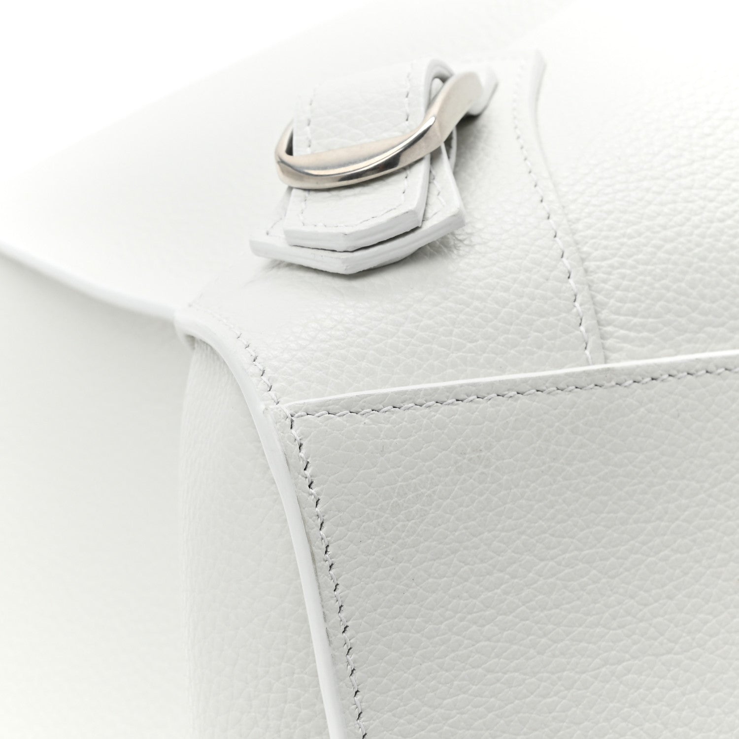 Balenciaga Grained Calfskin Neo Classic Silver Hardware Large Top Handle Bag White 10 of 15