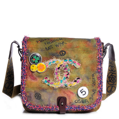 Chanel Washed Toile Graffiti On The Pavements Messenger Khaki Multicolor 1 of 9