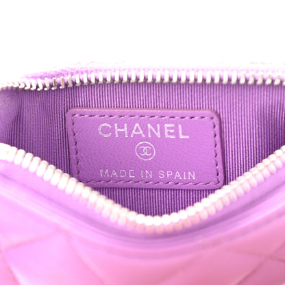 Chanel Lambskin Quilted Flap Zip Card Holder Purple 7 of 11