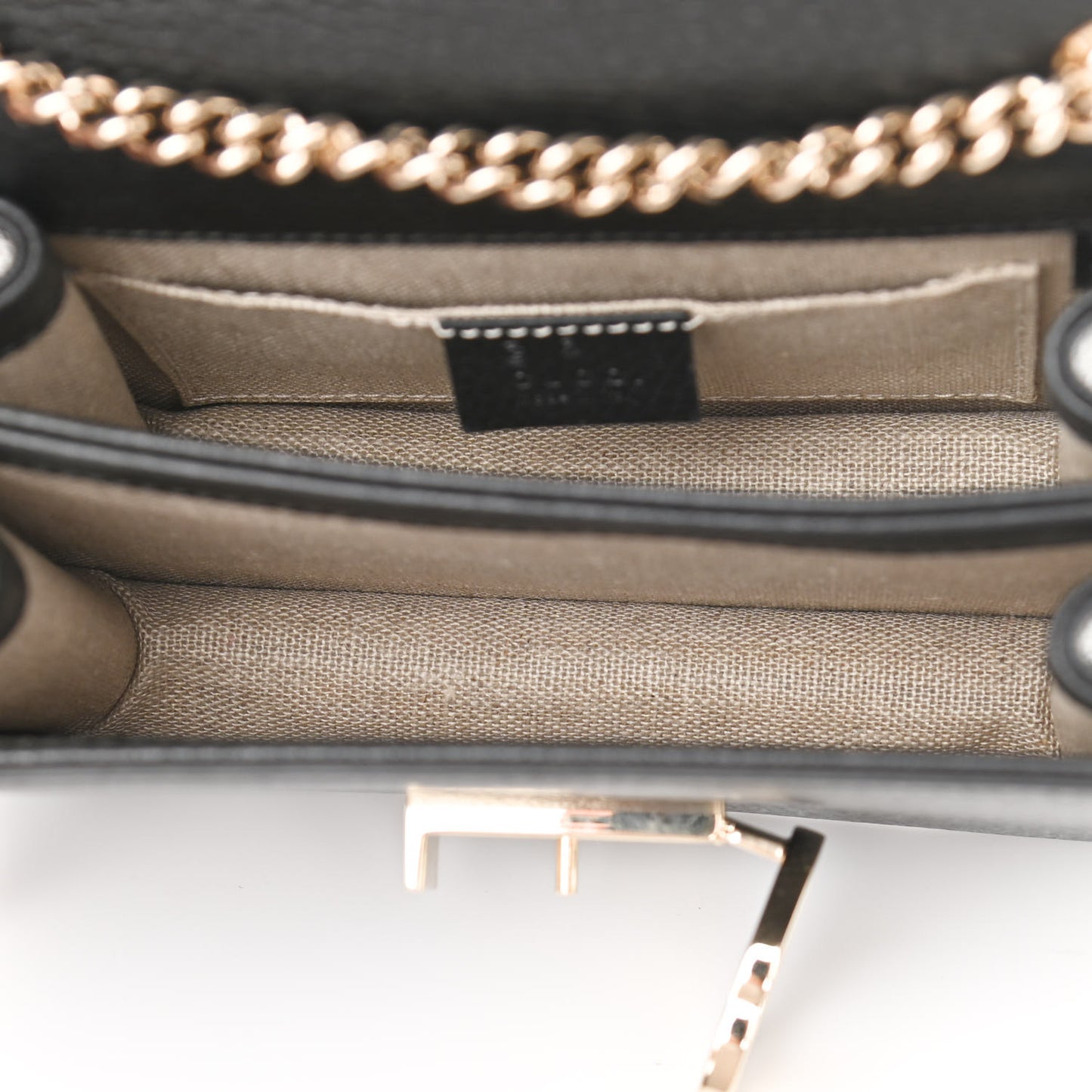 Dollar Calfskin Small Interlocking G Shoulder Bag Black