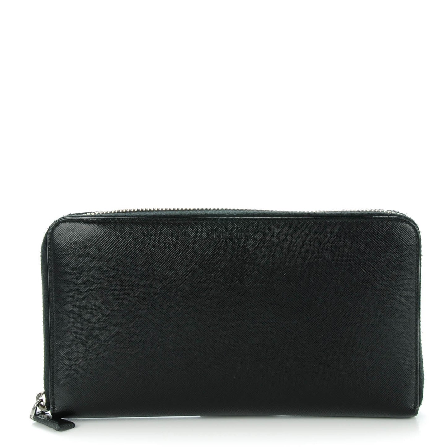 Saffiano Large Zip Around Travel Wallet Nero Black
