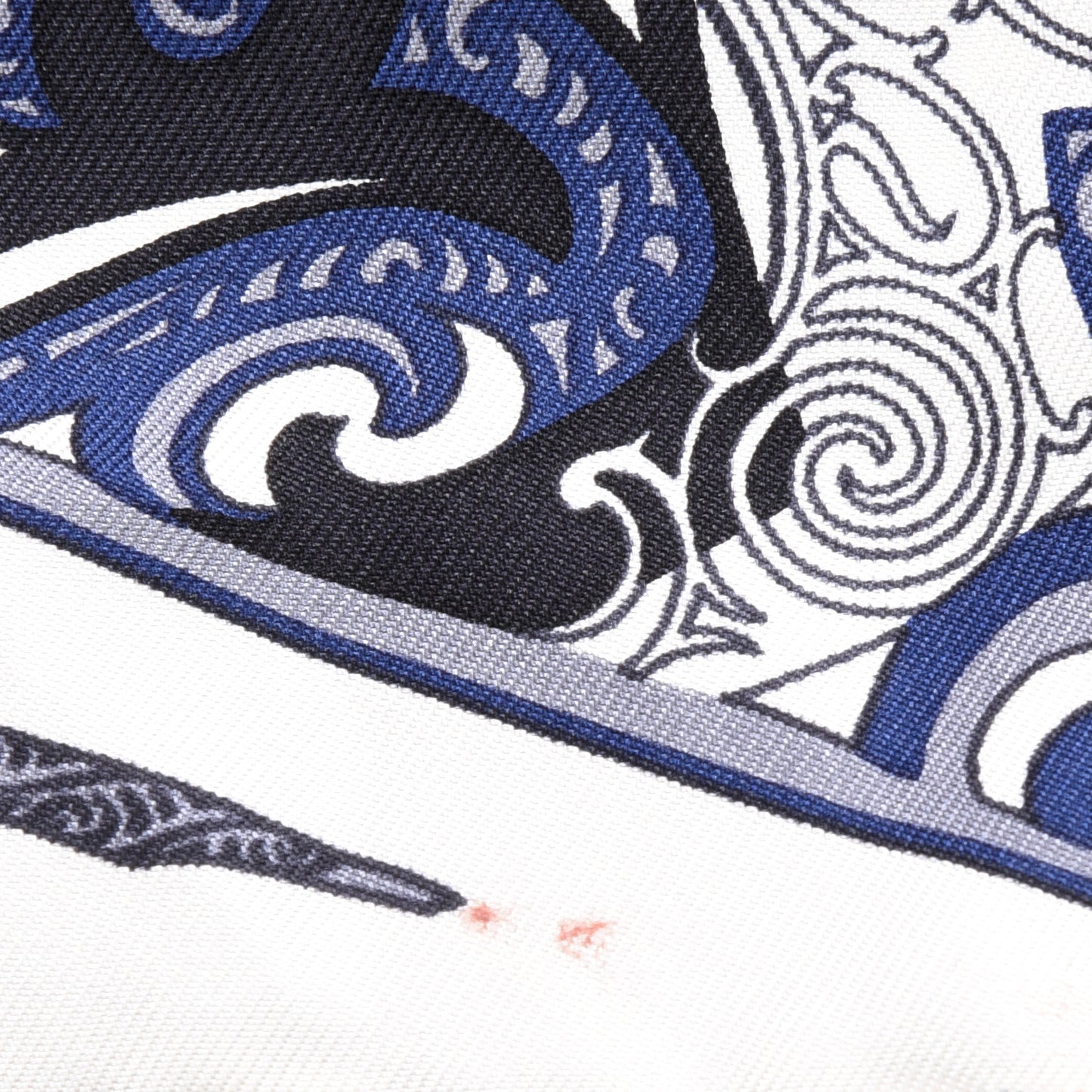Silk Kawa Ora Scarf 90 Ivory Marine Black