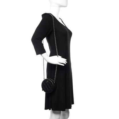 Chanel Lambskin Quilted Round Clutch With Chain Black 2 of 10