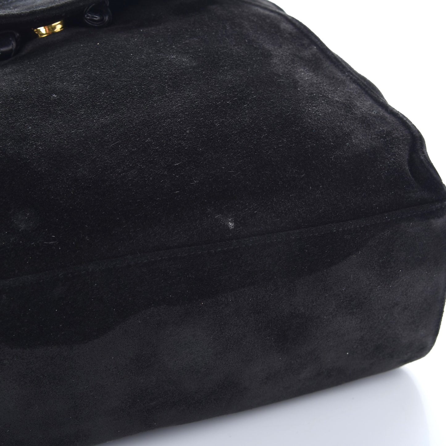 Suede CC Drawstring Backpack Black