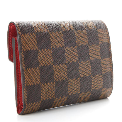 Louis Vuitton Damier Ebene Victorine Wallet Red 3 of 8