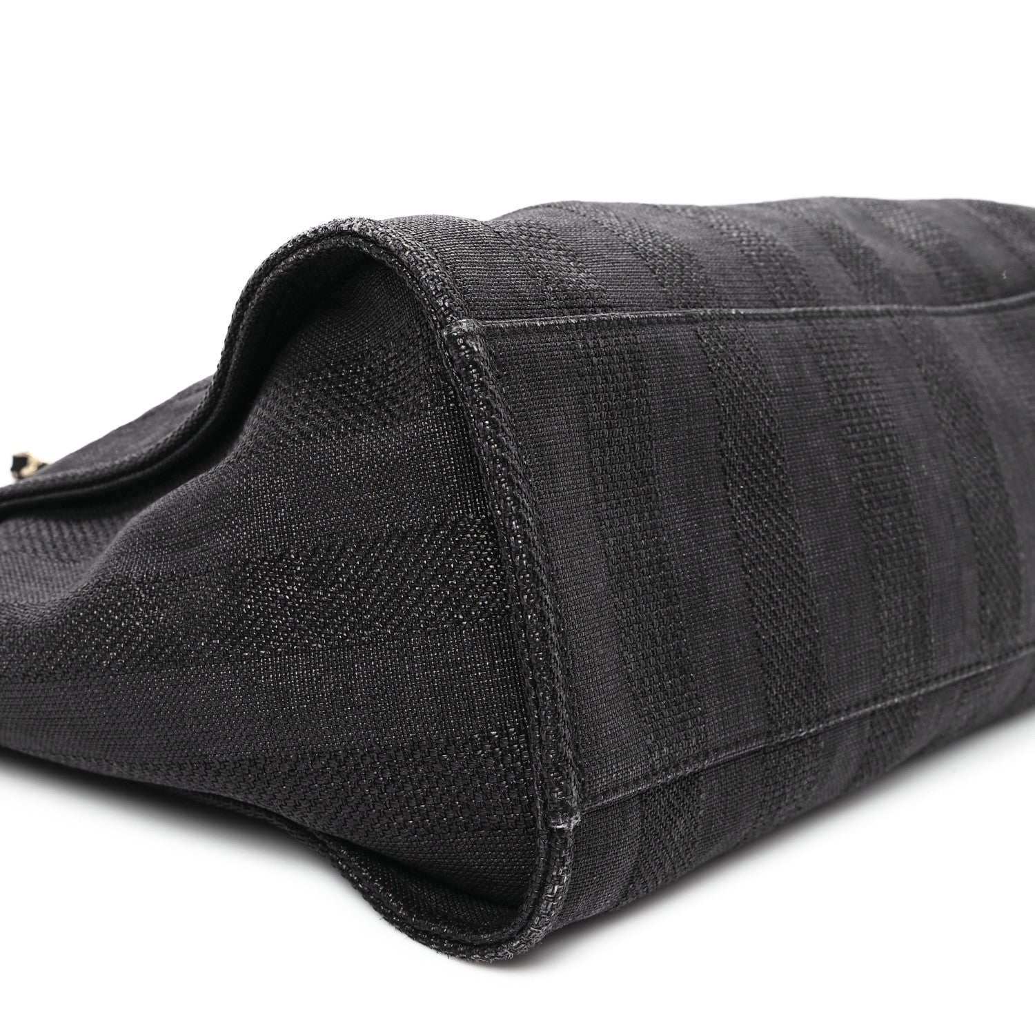Chanel Mixed Fibers Calfskin Striped Medium Deauville Black 9 of 14