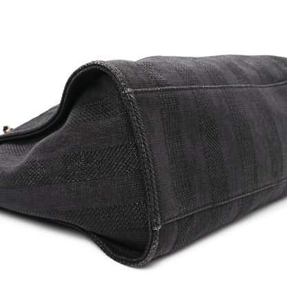 Chanel Mixed Fibers Calfskin Striped Medium Deauville Black 9 of 14