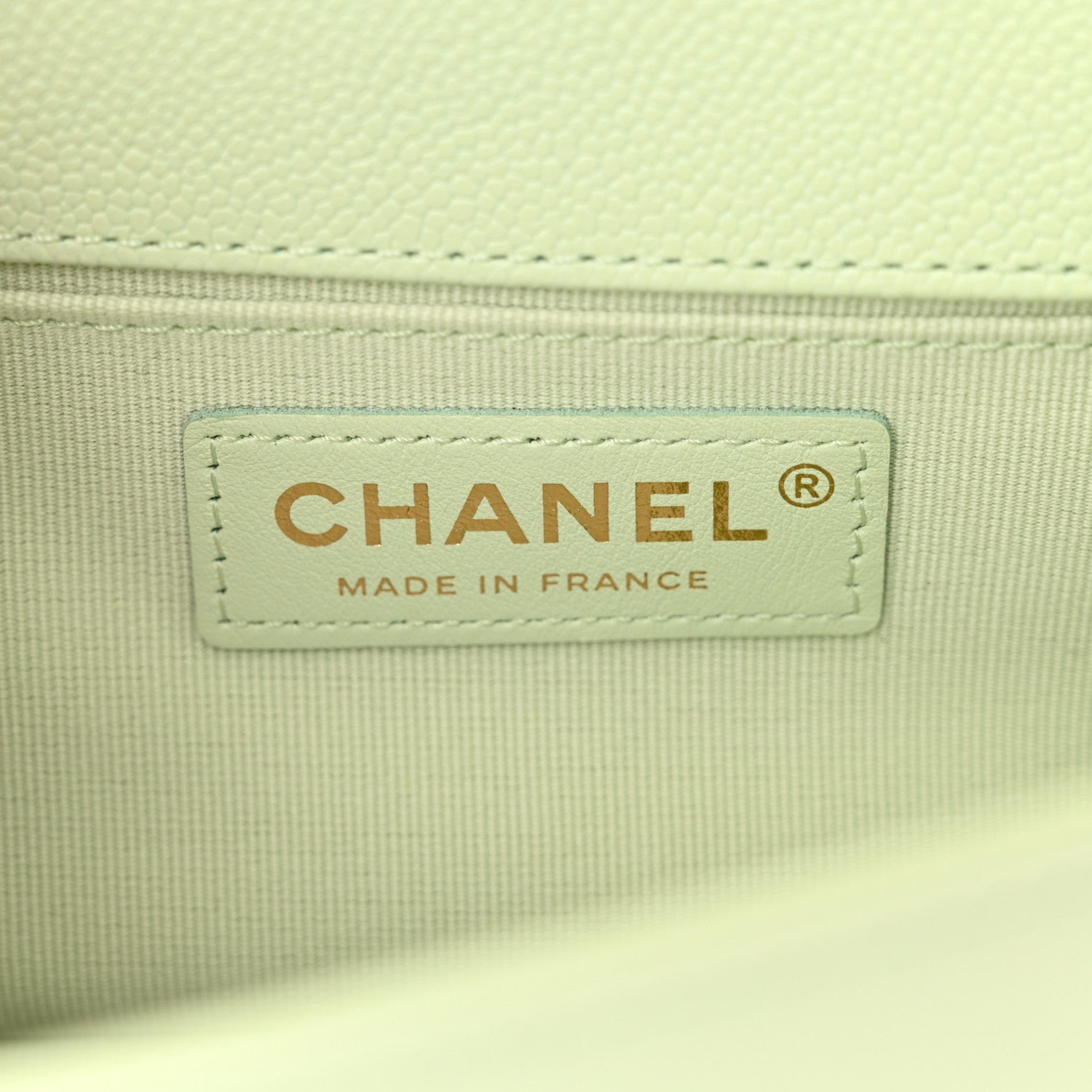 Chanel Caviar Chevron Quilted Small Boy Flap Light Green 6 of 10