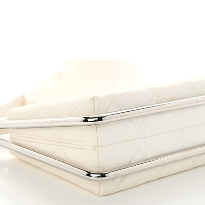 Chanel Quilted Lambskin Metal Bar Clutch Bag White 9 of 12