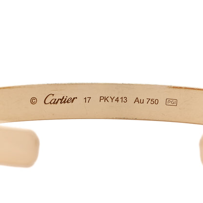 Cartier 18K Yellow Gold LOVE Cuff Bracelet 17 3 of 4