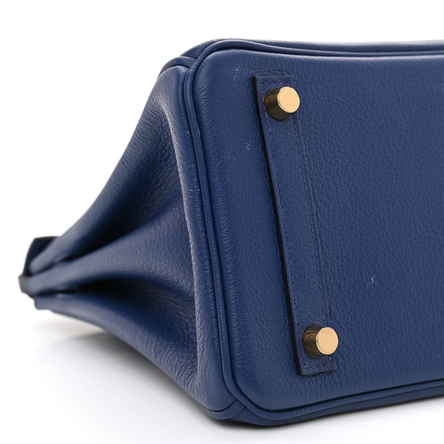 Taurillon Novillo Verso Birkin 25 Bleu Saphir Gris Mouette