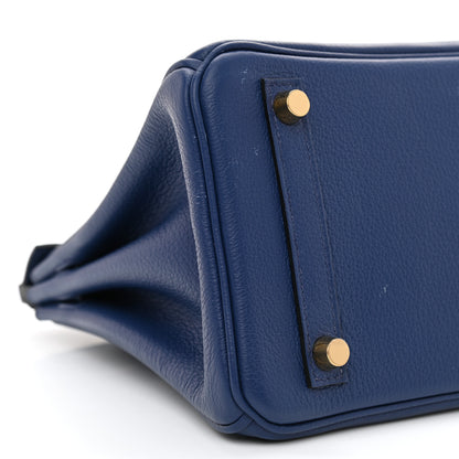 Hermes Taurillon Novillo Verso Birkin 25 Bleu Saphir Gris Mouette 8 of 11