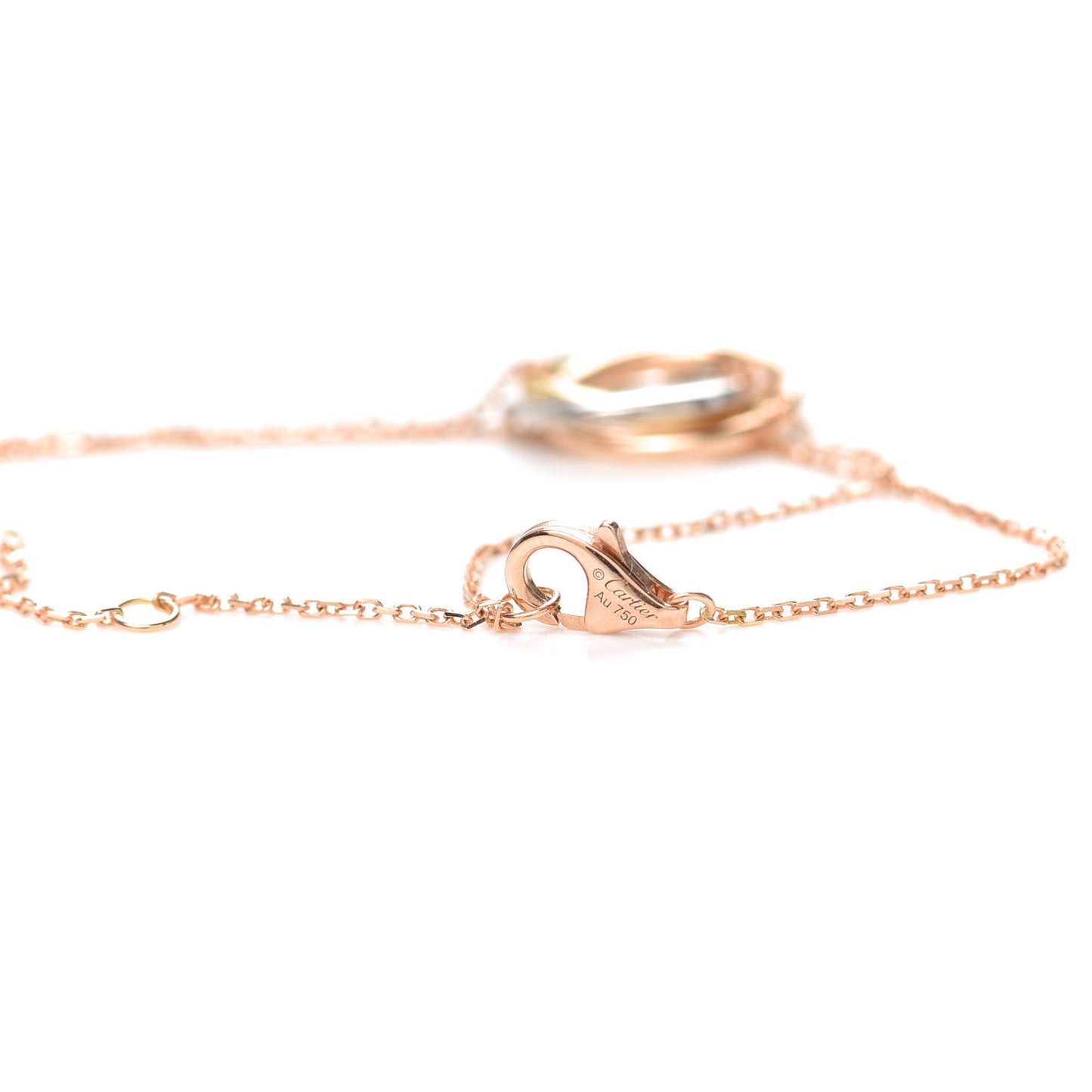 18K Pink Yellow White Gold Diamond Trinity Bracelet