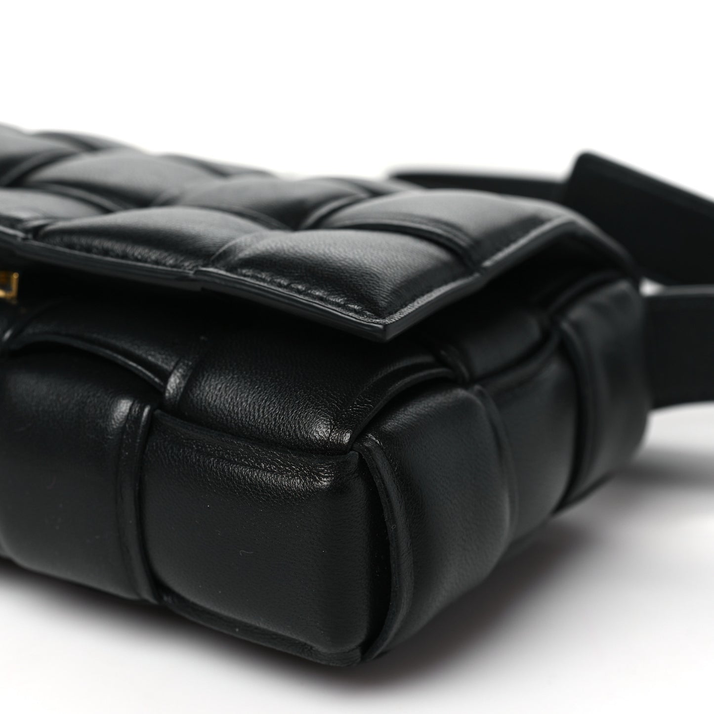 Nappa Maxi Intreccio Small Padded Cassette Crossbody Bag Black