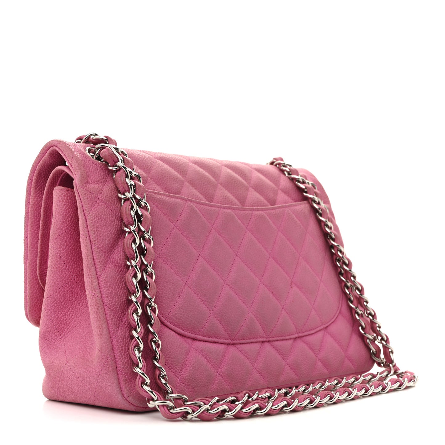 Caviar Quilted Jumbo Double Flap Pink